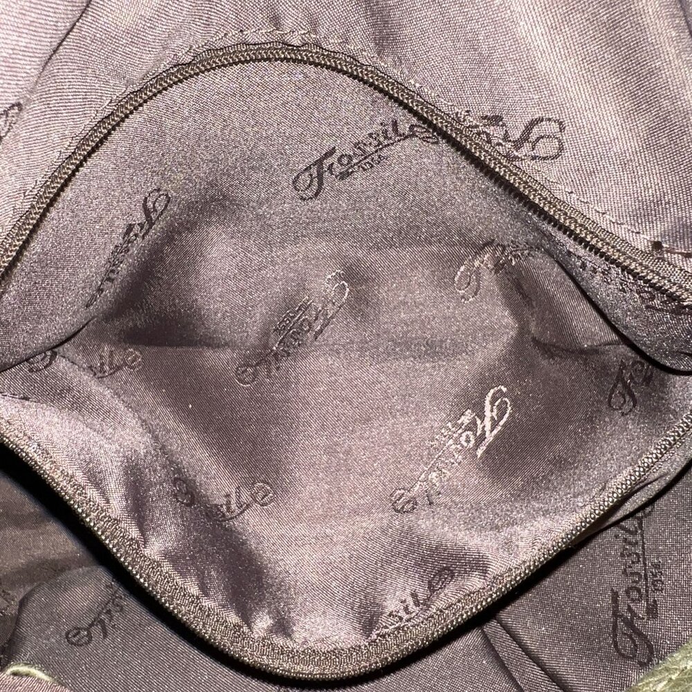 SOLD!!! Fossil Olive Green Leather Shoulder Bag With Braided Brown Strap - Picture 4 of 4